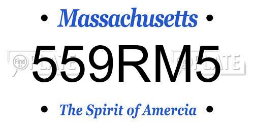 559RM5 Massachusetts License Plate