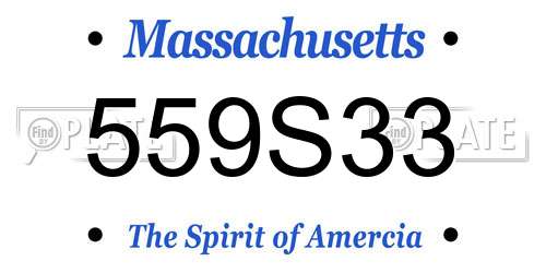 559S33 Massachusetts License Plate