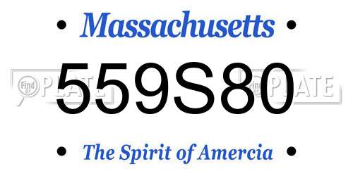 559S80 Massachusetts License Plate