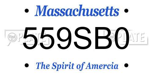559SB0 Massachusetts License Plate