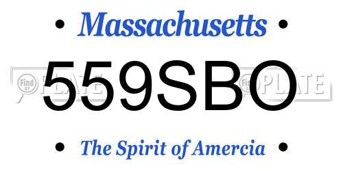 559SBO Massachusetts License Plate