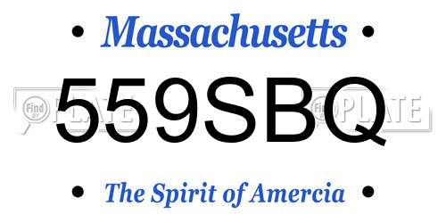 559SBQ Massachusetts License Plate
