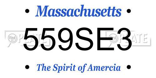 559SE3 Massachusetts License Plate