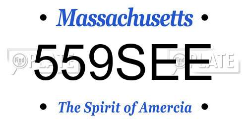 559SEE Massachusetts License Plate