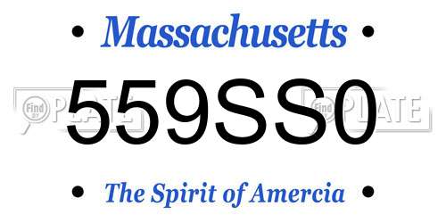 559SS0 Massachusetts License Plate