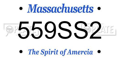 559SS2 Massachusetts License Plate