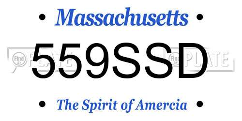 559SSD Massachusetts License Plate