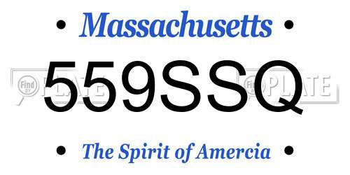 559SSQ Massachusetts License Plate