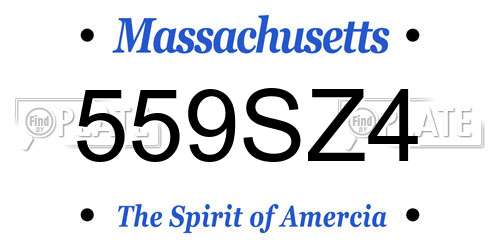 559SZ4 Massachusetts License Plate