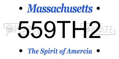 559TH2 Massachusetts License Plate