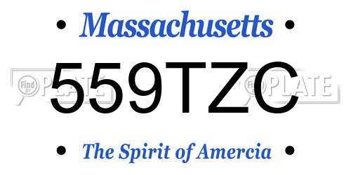 559TZC Massachusetts License Plate