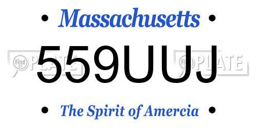 559UUJ Massachusetts License Plate