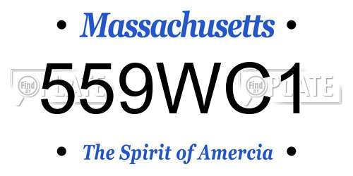 559WC1 Massachusetts License Plate