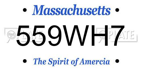 559WH7 Massachusetts License Plate