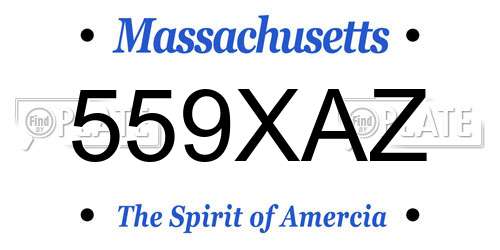 559XAZ Massachusetts License Plate
