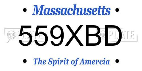 559XBD Massachusetts License Plate