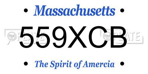 559XCB Massachusetts License Plate