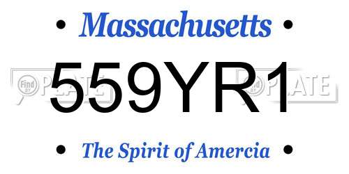 559YR1 Massachusetts License Plate