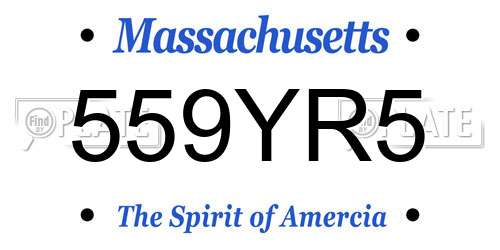 559YR5 Massachusetts License Plate