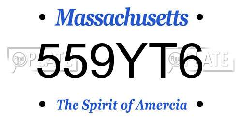 559YT6 Massachusetts License Plate