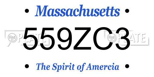 559ZC3 Massachusetts License Plate
