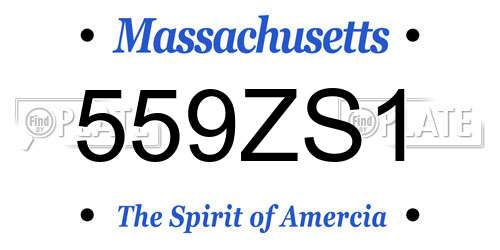 559ZS1 Massachusetts License Plate