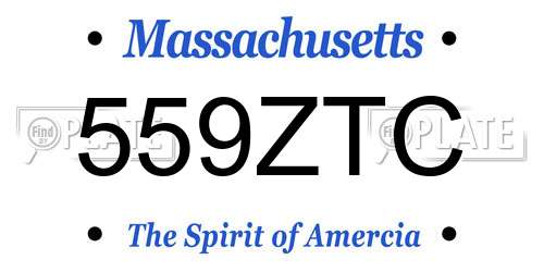559ZTC Massachusetts License Plate
