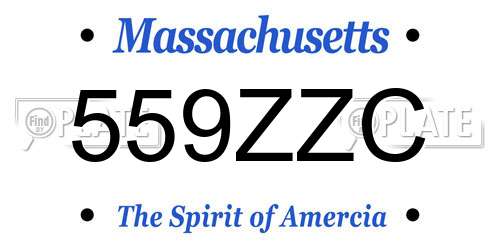 559ZZC Massachusetts License Plate