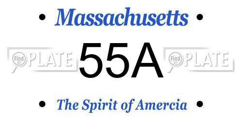 55A Massachusetts License Plate