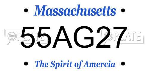 55AG27 Massachusetts License Plate
