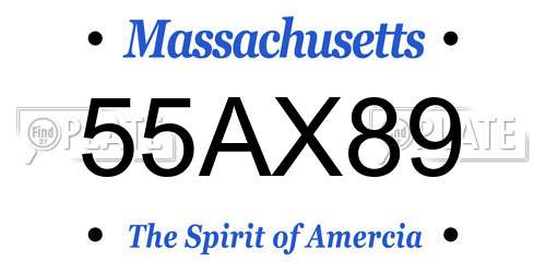 55AX89 Massachusetts License Plate