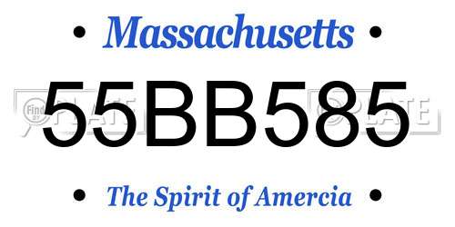 55BB585 Massachusetts License Plate