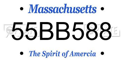 55BB588 Massachusetts License Plate