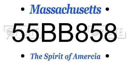 55BB858 Massachusetts License Plate