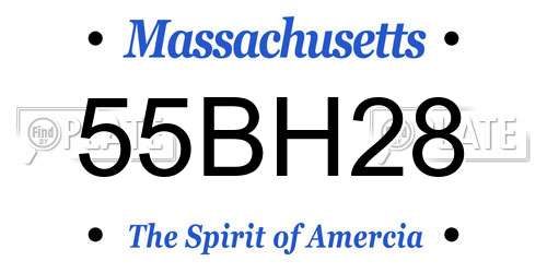 55BH28 Massachusetts License Plate