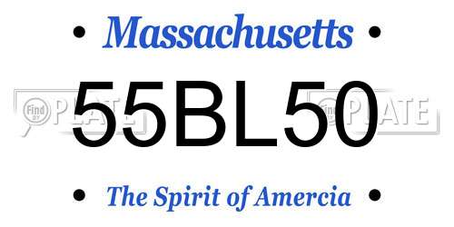 55BL50 Massachusetts License Plate