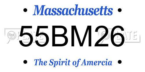 55BM26 Massachusetts License Plate
