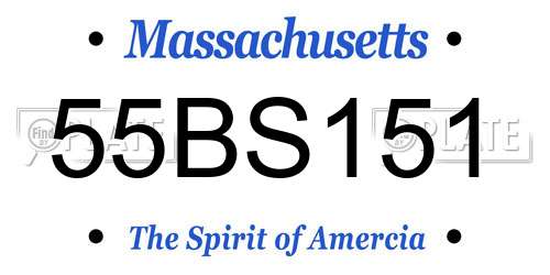 55BS151 Massachusetts License Plate