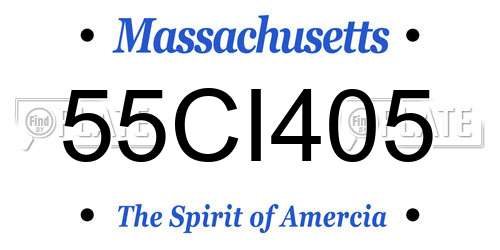 55CI405 Massachusetts License Plate