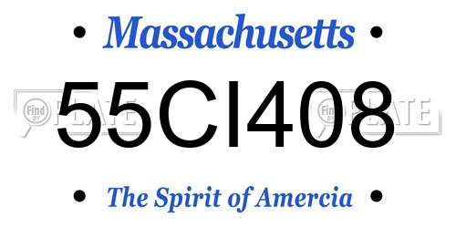 55CI408 Massachusetts License Plate