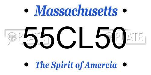 55CL50 Massachusetts License Plate