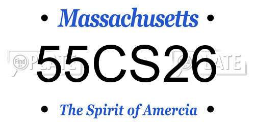 55CS26 Massachusetts License Plate