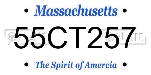 55CT257 Massachusetts License Plate
