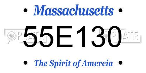 55E130 Massachusetts License Plate