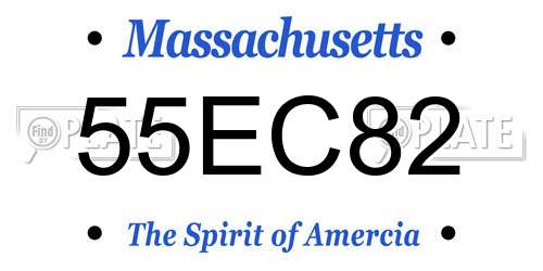 55EC82 Massachusetts License Plate