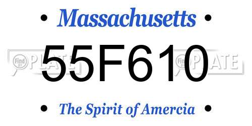 55F610 Massachusetts License Plate