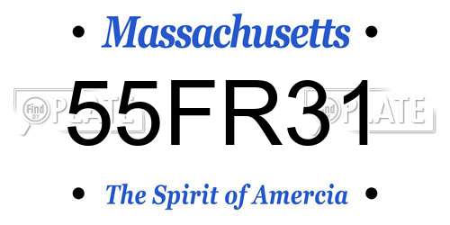 55FR31 Massachusetts License Plate