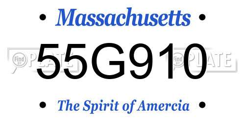 55G910 Massachusetts License Plate
