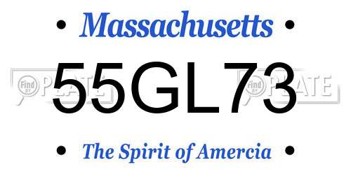 55GL73 Massachusetts License Plate