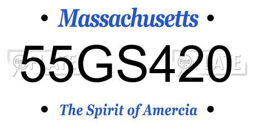 55GS420 Massachusetts License Plate